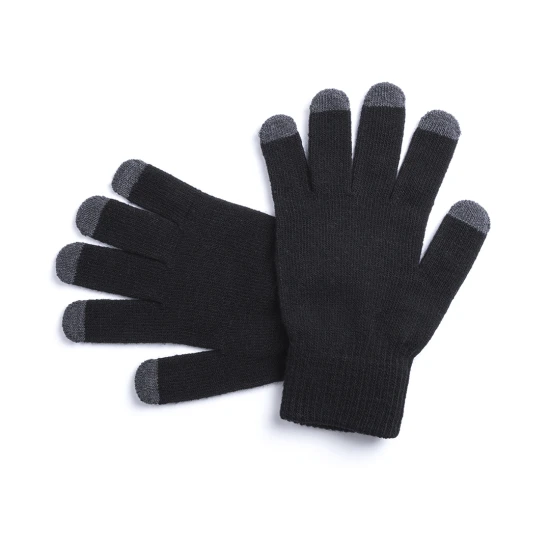 Gloves | Acrylic | Tactile | One size | Black;grey