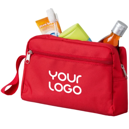 Toiletry bag | Polyester | 24,5 x 8 x 16cm | Simple layout | red