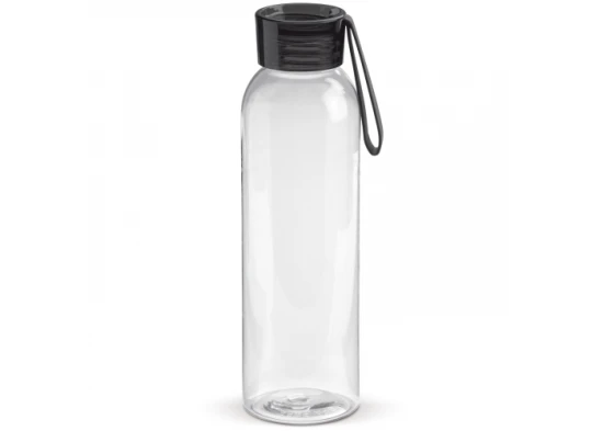 Water bottle | Tritan | 600ml | Transparent | Silicone strap | BPA-free | Transparent Black