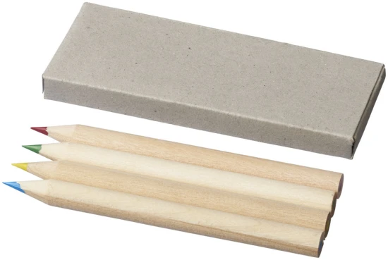 4 kleurpotloden | In papieren doos | licht grijs