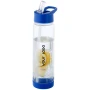 Gourde de sport | Tritan | 740 ml | Transparente | Infuseur de fruits à vis | Bec verseur rabattable