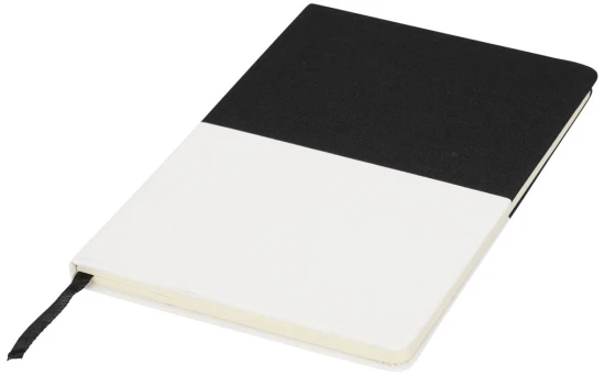 Two-tone canvas A5 notitieboek | Zwart