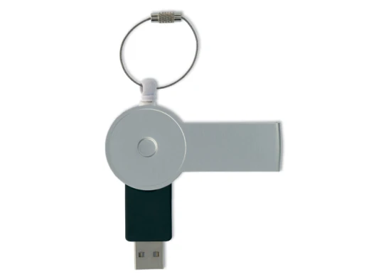 USB stick | Intrekbare kabel | 4GB | Zilver