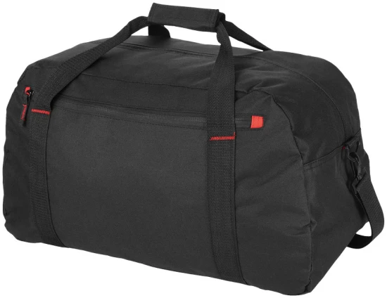 Large travel duffel bag | 600D Polyester | Shoulder strap | solid black;red