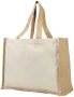 Boodschappentas | Canvas 320 g/m² en jute 320 g/m² | 23 L | Draagvermogen tot 12 kg | OEKO-Tex gecertificeerd