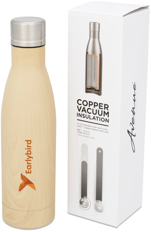 Thermo bottle | Wood & copper | 500 ml | 12 hours hot | brown