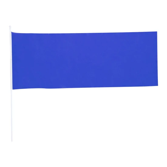 Vlag | Polyester | 80x30 cm | Met witte stok | Blauw