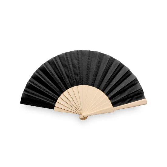 Hand fan | Wood and polyester | Many colours | Black