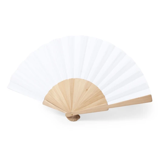 Hand fan | Wood & Polyester RPET | Presented in a eco box | White