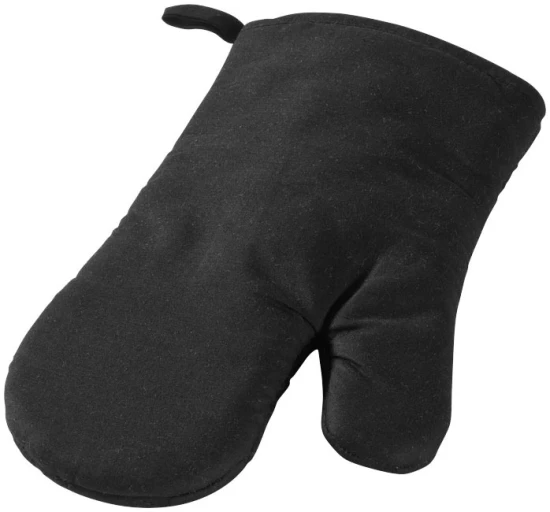 Oven mitt | 100% polyester | One side with diamant pattern | solid black