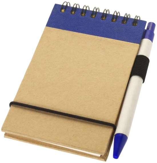 A7 notebook | Recycled paper | 80 lined pages | Pen included | natural;navy