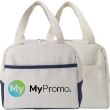 Borsa termica | Cotone con fodera in PEVA | 280 grammi al m² | Scomparto grande e piccola tasca frontale