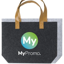 Shopping bag | Felt & RPET | 42,0 x 10,0 x 30,0 cm | With PU handles