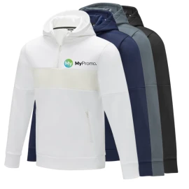 Sweat à capuche | Maille polyester & Sorona® 350 g/m² | Demi-zip | Pour homme | Durable