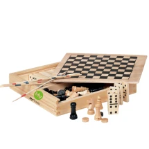 Spielschachtel | Holz | Verschiedene Spiele | Praktisch