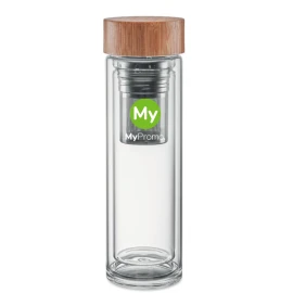 Drinking bottle with tea infuser | Glass | 420 ml | Bamboo lid