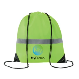 Borsa con coulisse | Poliestere | 36x40cm | Striscia riflettente