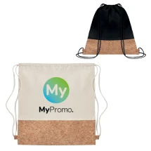 Borsa con coulisse | 160g/m2 cotone Twill | Dettagli in sughero