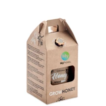 Wildflower honey jar | Wooden honey dipper | Honey bee flower seeds