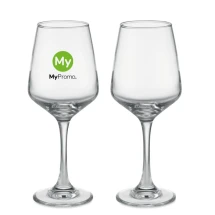 Set van 2 wijnglazen | Helder glas | 400ml