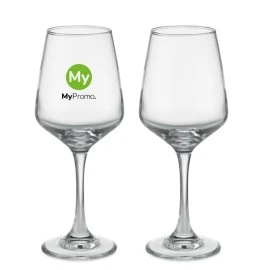 Juego de 2 copas de vino | Vidrio transparente | 400ml