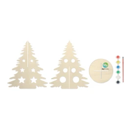 DIY Christmas tree | Wood | Incl. 6 water colors & paint brush