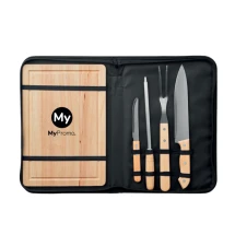 BBQ accessories | Wood and stainless steel | 4 pieces