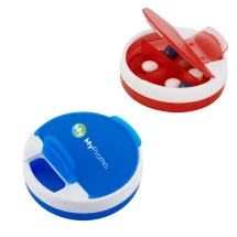 Pillendoosje | Plastic | 4 compartimenten | Tweekleurig