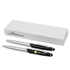 Parure de stylo | Stylo bille stylet et roller | Encre bleue
