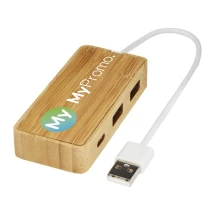 USB-hub | Bamboe | Compatibel met USB-A en C | Geleverd in geschenkverpakking