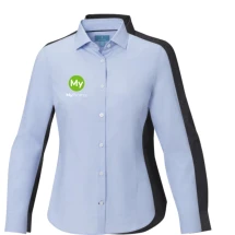 Long sleeve women's shirt | Organic cotton | Multiple sizes | With semi-spread collar