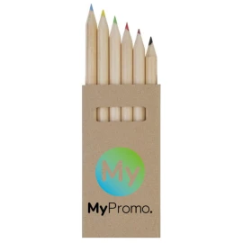 Colouring set | Poplar wood | 6 pieces | Kraft paper box