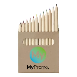Colouring set | Poplar wood | 12 pieces | Kraft paper box