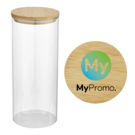 Food container | Glass & bamboo | 950 ml | Microwave & dishwasher safe