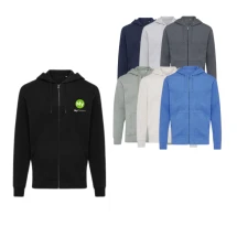 Iqoniq vest met rits | Gerecycled en biologisch katoen 340g/m² | Unisex | Met capuchon en fleece binnenkant