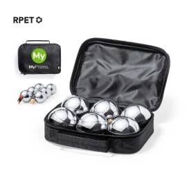 Petanque set | Metal and wood | With measuring string | rPET carrying case with handle and zip closure