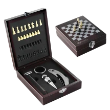 4-delige wijnset | Roestvrij staal | Incl. een kist spel