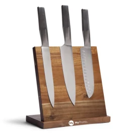 Magnetic knife holder | Acacia wood | 270x120x250mm | With internal magnet