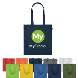 Shopping bag with long handles | Organic cotton 220 gr/m² | 38x9x42cm