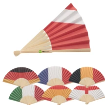 Handmatige handventilator | Bamboe en papierstof | 21x2,4x1cm | Vlagontwerp