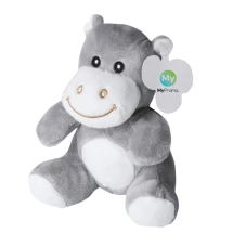 Pluche nijlpaard | Polyester & polypropyleen | Met geborduurde ogen | Bedrukking op label