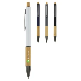 Penna a sfera | Alluminio riciclato | Inchiostro nero | Parte inferiore in bambù