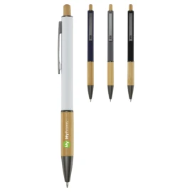 Ballpoint pen | Recycled aluminum | Blue ink | Bottom part bamboo