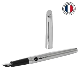 Waterman foutain pen | Stainless steel | Incl. 2 cartridges | Blue & black ink | Made in France