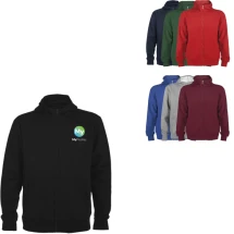 Roly Kapuzenpulli mit durchgehendem Reißverschluss | 50% Baumwolle & 50% Polyester | Kängurutaschen | Unisex