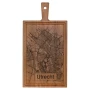 Planche à découper | Bois de hêtre | 37x19 cm | Carte d'Utrecht | Fabriqué en Europe | Durable | Avec poignée