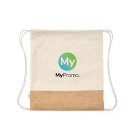 Drawstring bag | Recycled cotton 180 g/m² | 37 x 41cm | With reinforced jute bottom