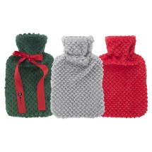 Wärmflasche | Gummi und Polyester | 1L | Mit Soft-Touch-Bezug