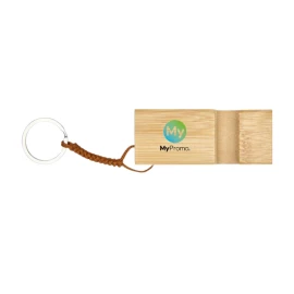 Phone holder | Bamboo | Natural | With keychain