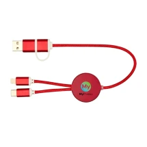 Câble de charge 5-en-1 | Aluminium recyclé & plastique recyclé | 30 cm | 27W | Synchronisation de données